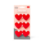 LEGAMI - Set de 6 Clips de Fermeture pour Sachets - Heart - Bag Clips