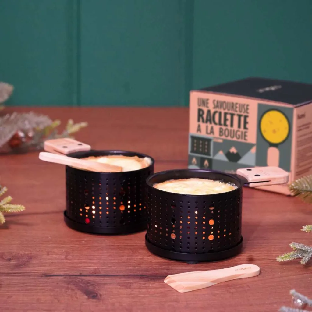 Cookut - Raclette à la bougie pour 2 personnes Lumi - NOIR - avec sa boîte COOKUT - Raclette à la bougie pour 2 personnes Lumi - NOIR