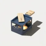 COOKUT - Raclette à la bougie individuel pliable - BLEU - sur fond clair