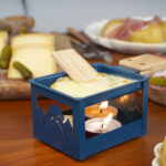 COOKUT - Raclette à la bougie individuel pliable - BLEU