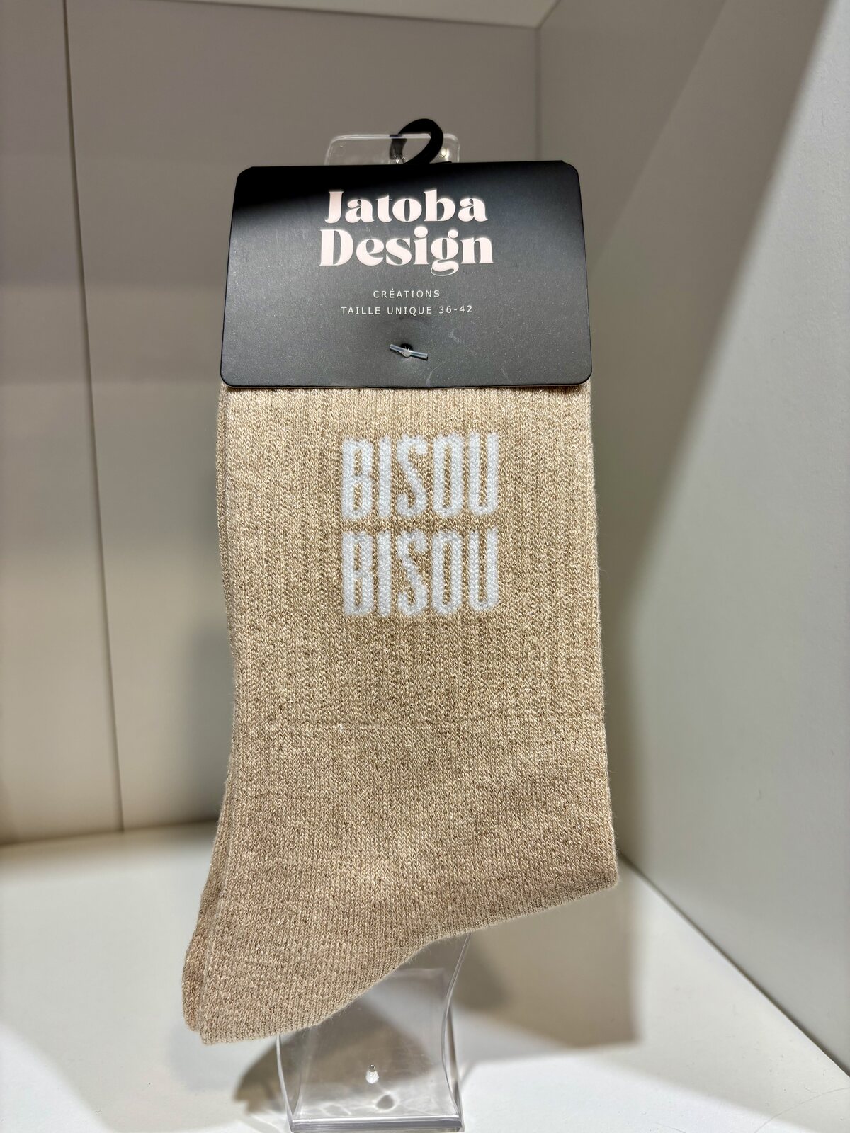 JATOBA DESIGN – Chaussettes à paillettes – Bisou bisou