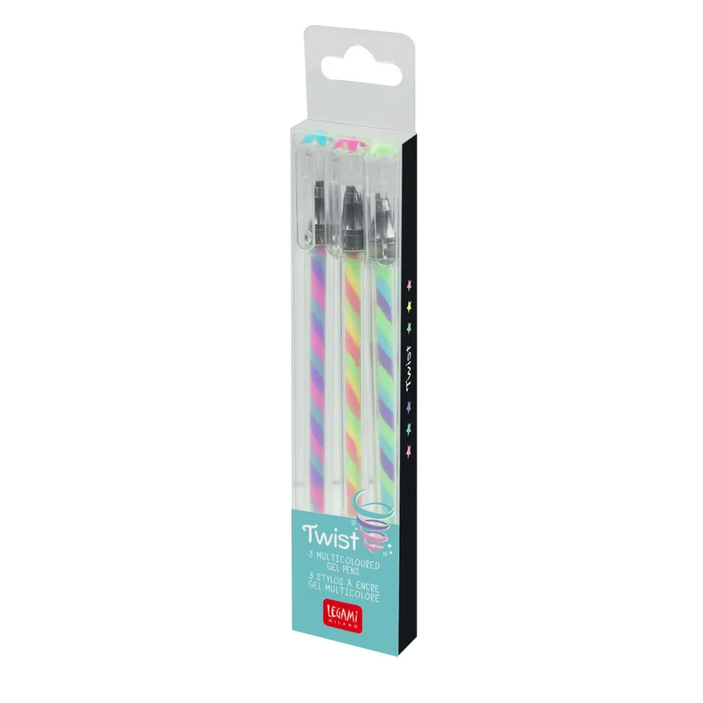 LEGAMI – Set de 3 Stylos à Encre Gel Multicolore – Twist