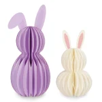 LEGAMI - Set de 2 petits lapins pliables en papier - Hoppy Easter