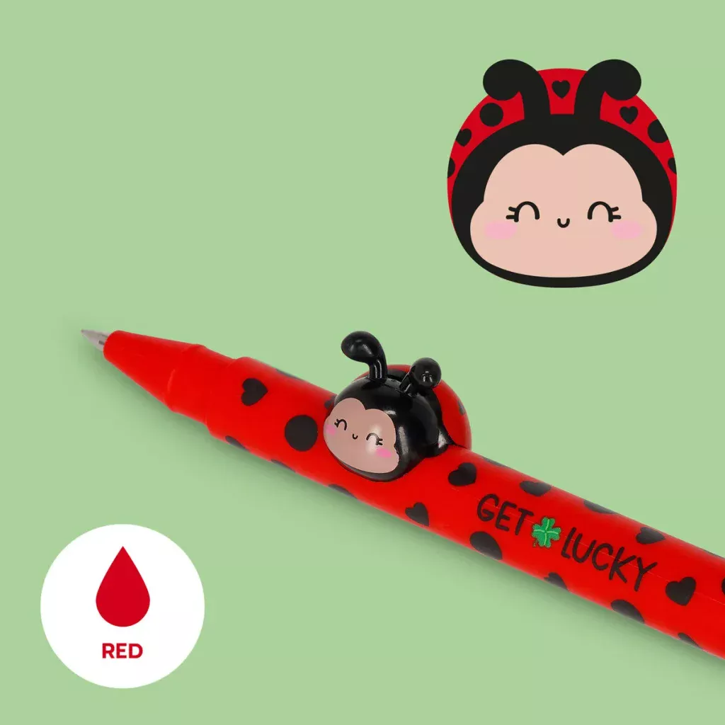 LEGAMI – Stylo à Encre Gel avec Animal Décoratif Ladybug «Get Lucky» – Lovely Friends