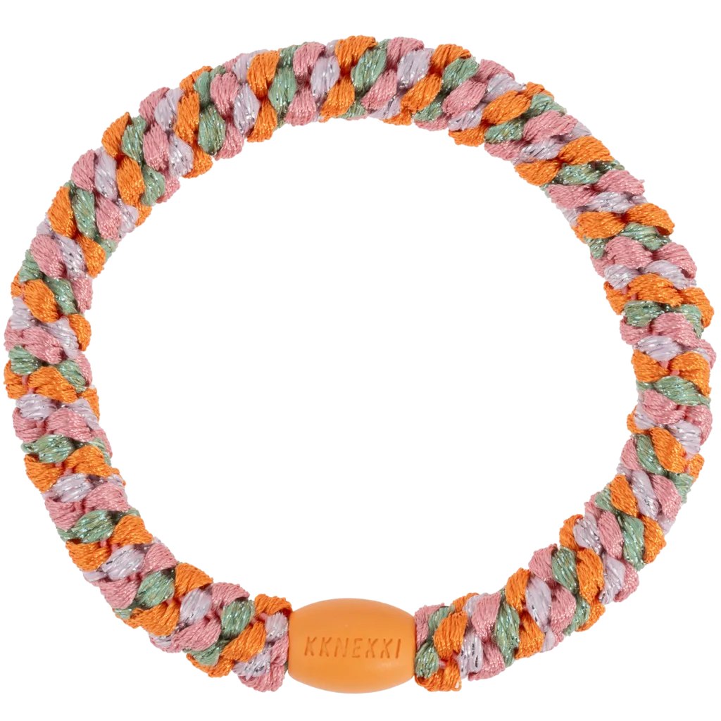 KKNEKKI – Elastique pour cheveux ORIGINAL mix orange pistacio glitter