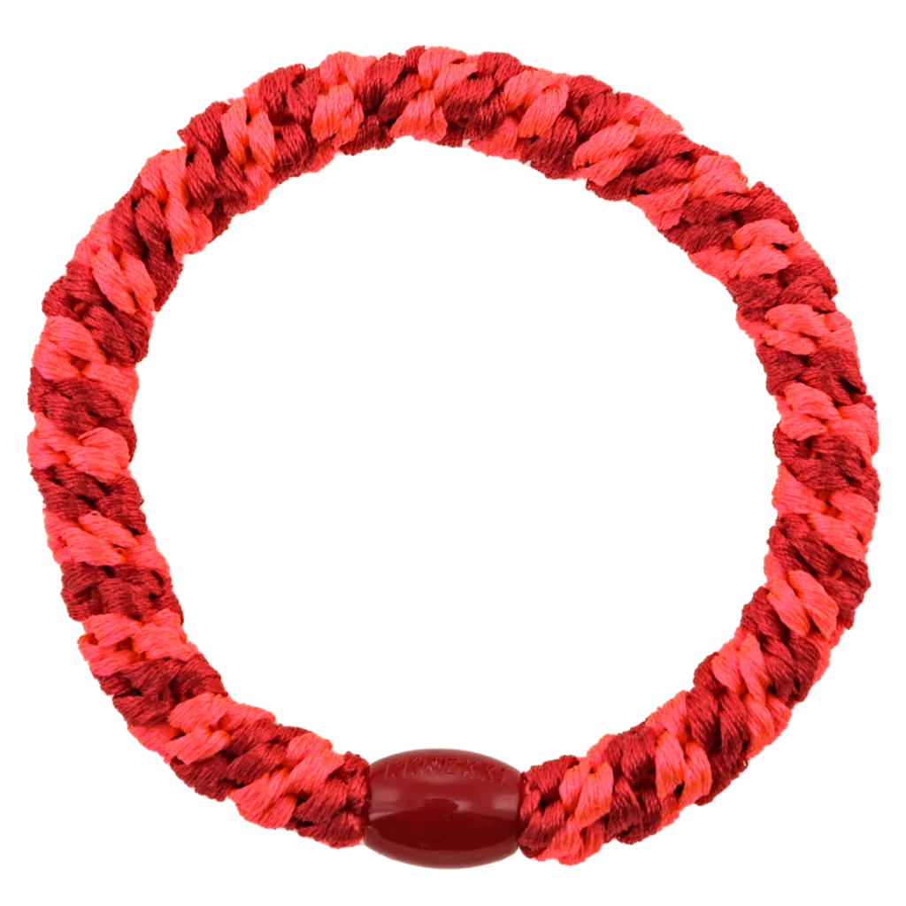 KKNEKKI – Elastique pour cheveux ORIGINAL red neon pink stripe
