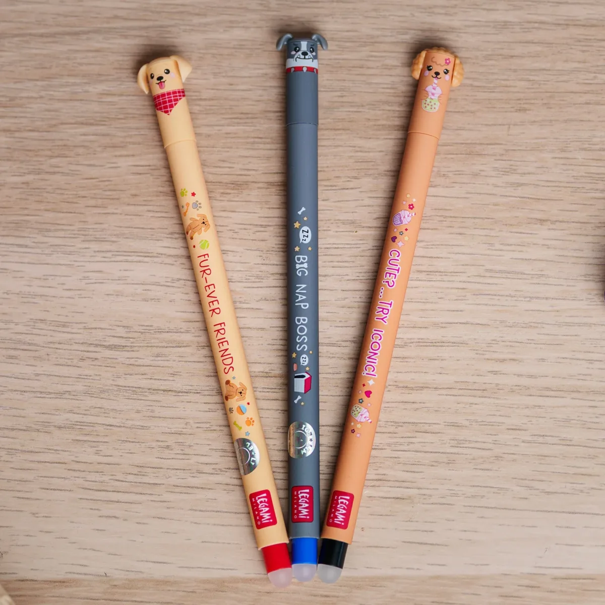 LEGAMI - Set de 3 stylos effaçables gel - Fur-ever Friends - Edition limitée