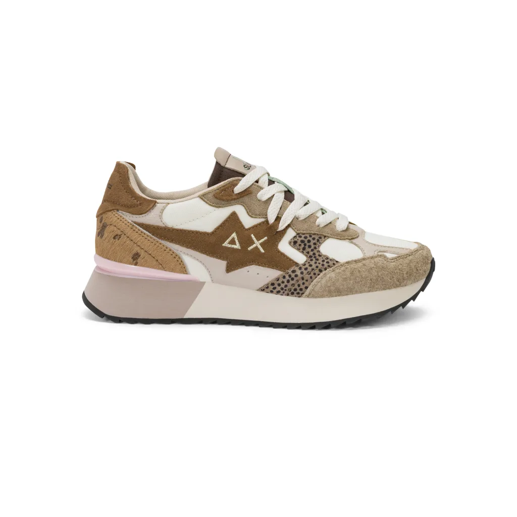 SUN68 - Sneaker Stargirl - Beige Multicolor suede - 36