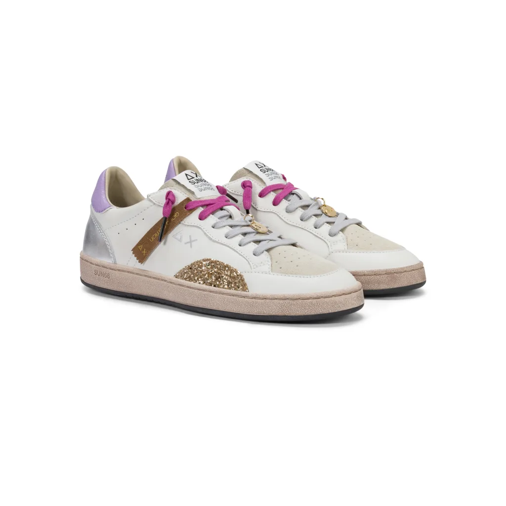 SUN68 – Sneaker Urban Street leather – White / fox brown