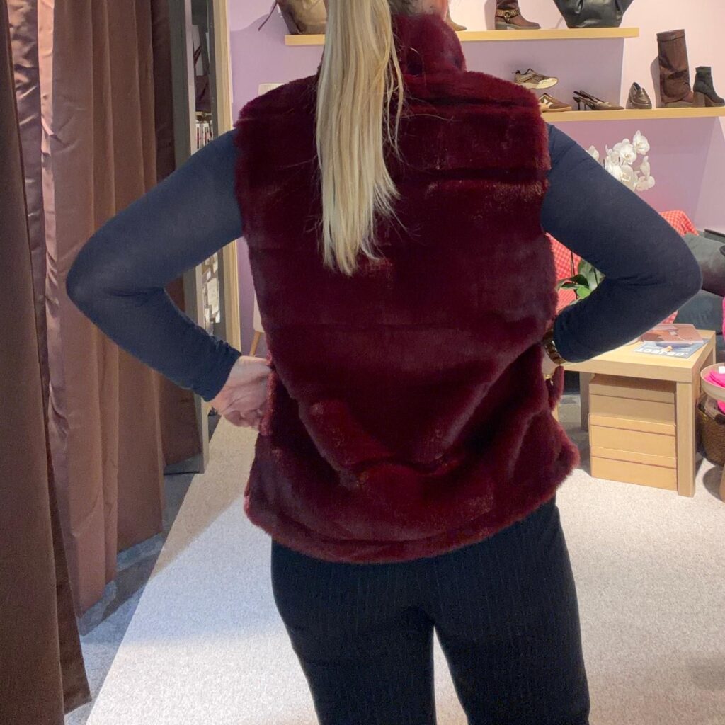 Veste fourrure synthétique – Bordeaux