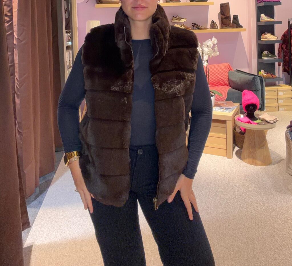 Veste fourrure synthétique – Chocolat