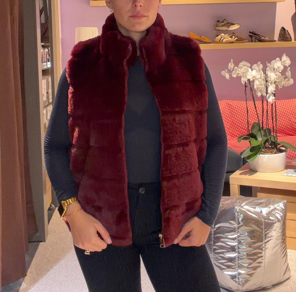 Veste fourrure synthétique – Bordeaux