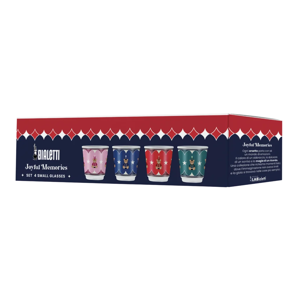 BIALETTI – Coffret de 4 tasses à espresso – Joyful Memories