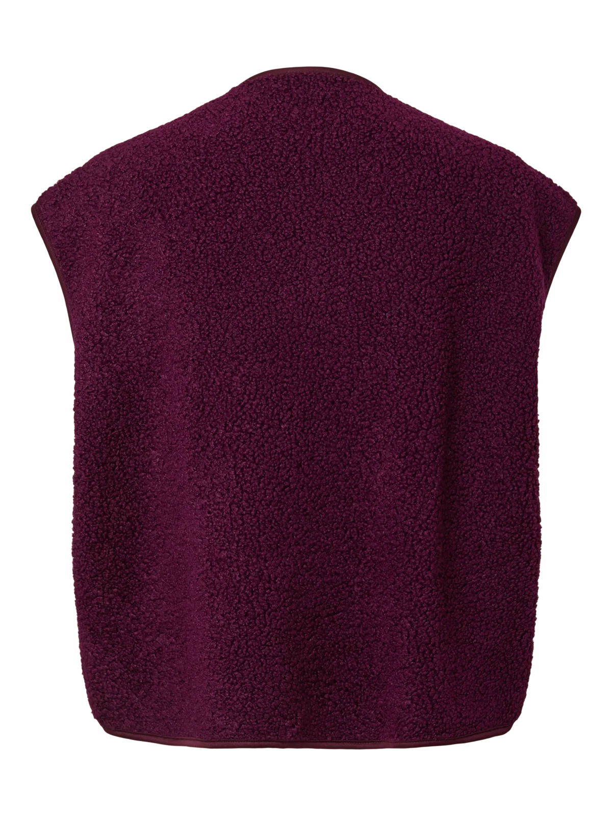 PIECES - Gilet teddy sans manche Katty - Aubergine – Image 3