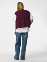 PIECES - Gilet teddy sans manche Katty - Aubergine – Image 6