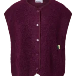 PIECES - Gilet teddy sans manche Katty - Aubergine