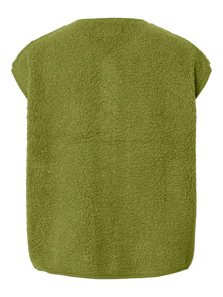 PIECES – Gilet teddy sans manche Katty – Vert