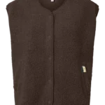 PIECES - Gilet teddy sans manche Katty - Marron