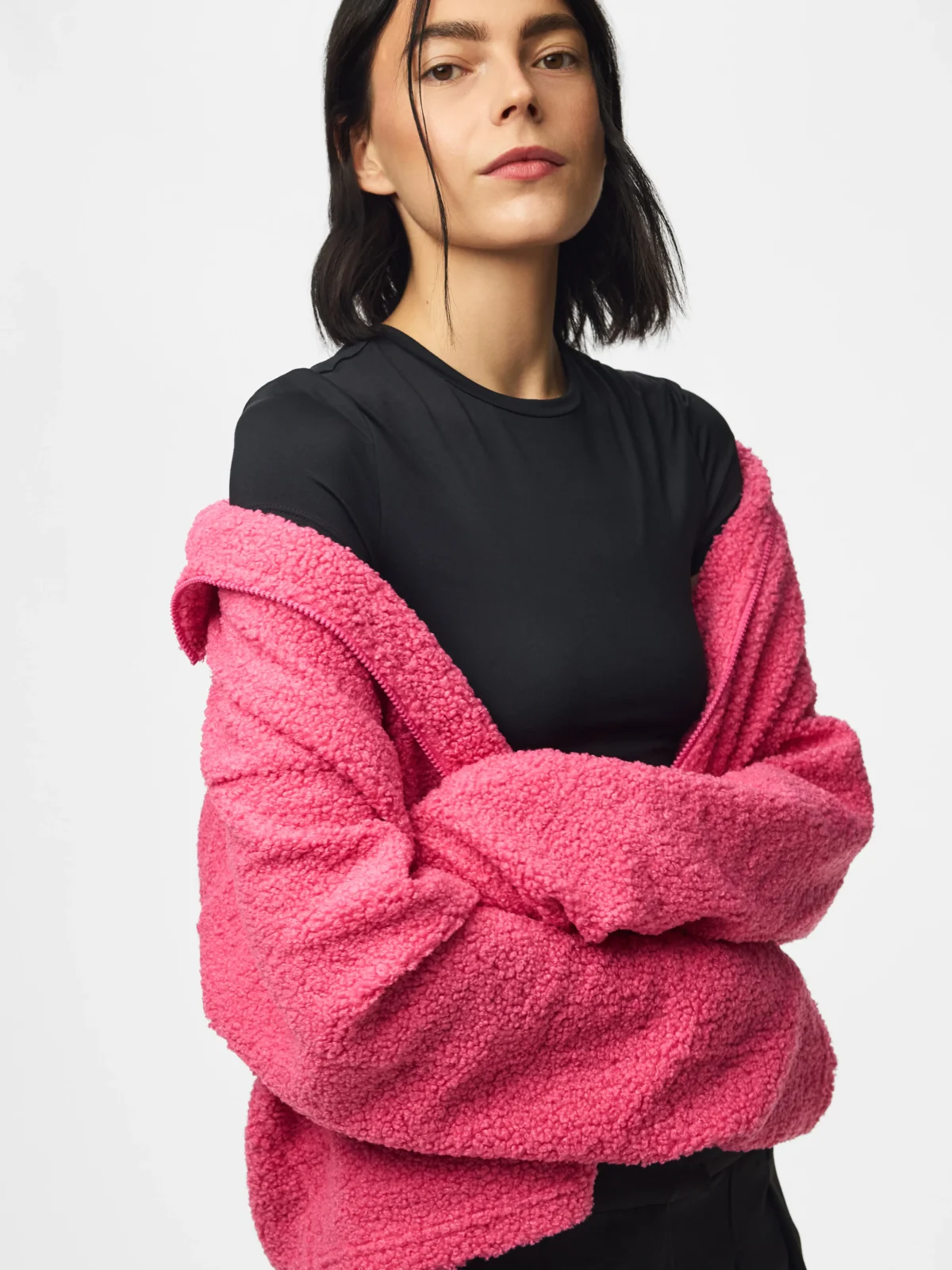 PIECES - Veste teddy Katty - Rose – Image 6