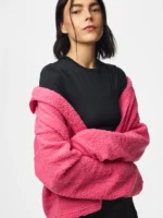 PIECES - Veste teddy Katty - Rose – Image 6
