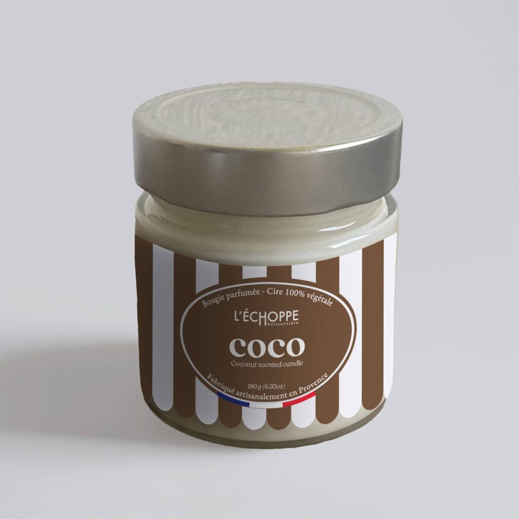L’ÉCHOPPE BUISSONIÈRE – Bougie parfumée 180 g – Noix de coco