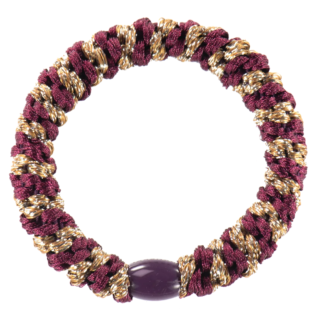 KKNEKKI - Elastique pour cheveux ORIGINAL bordeaux cognac glitter stripe KKNEKKI - Elastique pour cheveux ORIGINAL bordeaux cognac glitter stripe