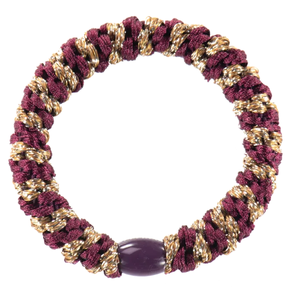 KKNEKKI - Elastique pour cheveux ORIGINAL bordeaux cognac glitter stripe