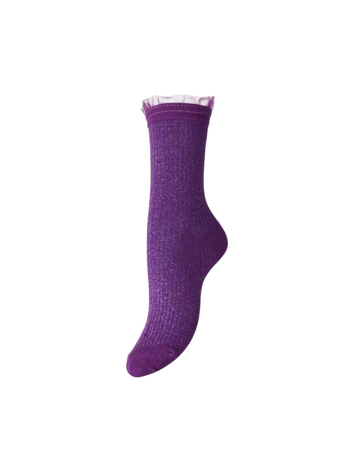 PIECES - Chaussettes paillettées à volant Ellinor – Image 2