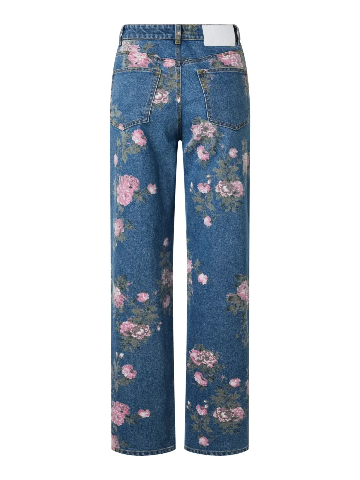 PIECES - Jeans bleu motif fleurs Alice