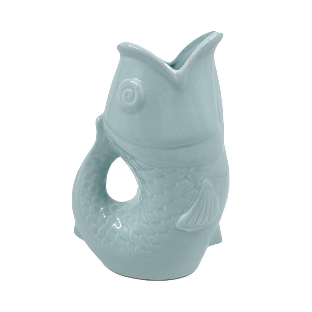 OPJET – Vase pichet poisson – Bleu givré