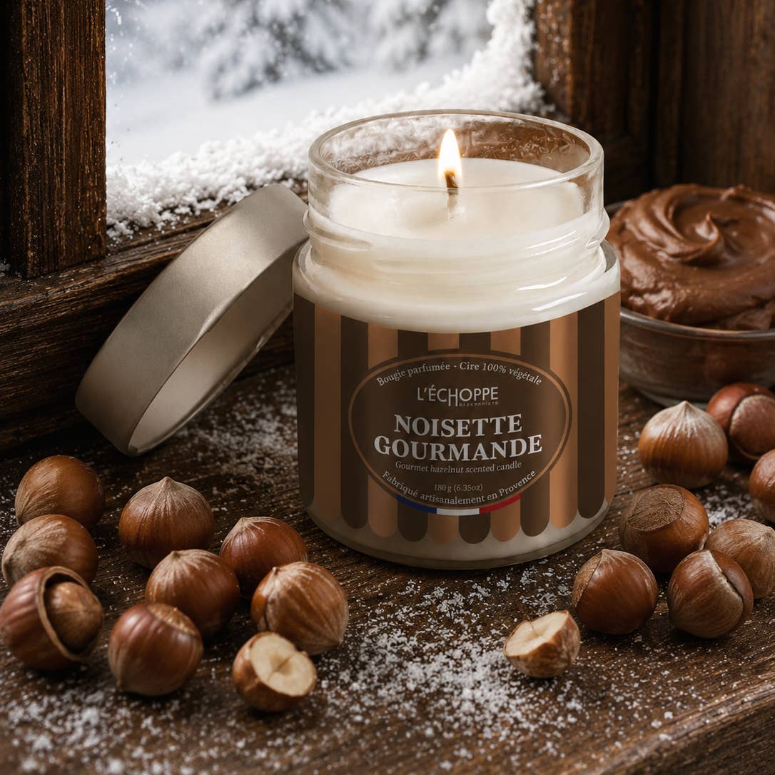 L’ÉCHOPPE BUISSONIÈRE – Bougie parfumée 180 g – Noisette gourmande