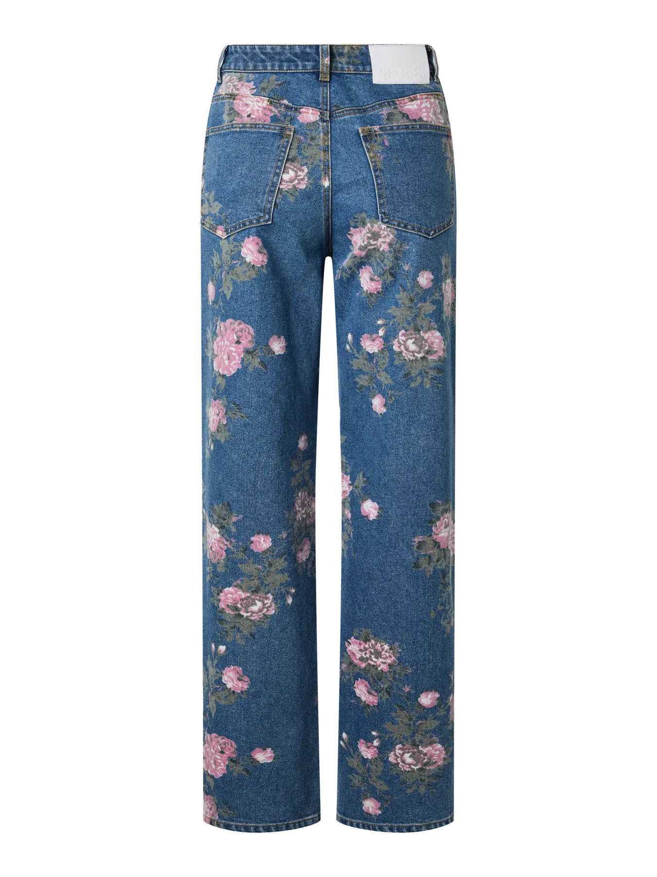 PIECES - Jeans bleu motif fleurs Alice